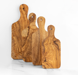 
                  
                    Rectangular Olive Wood Cutting Board with Handle: 23 × 10.5 cm (9" × 4.1")
                  
                