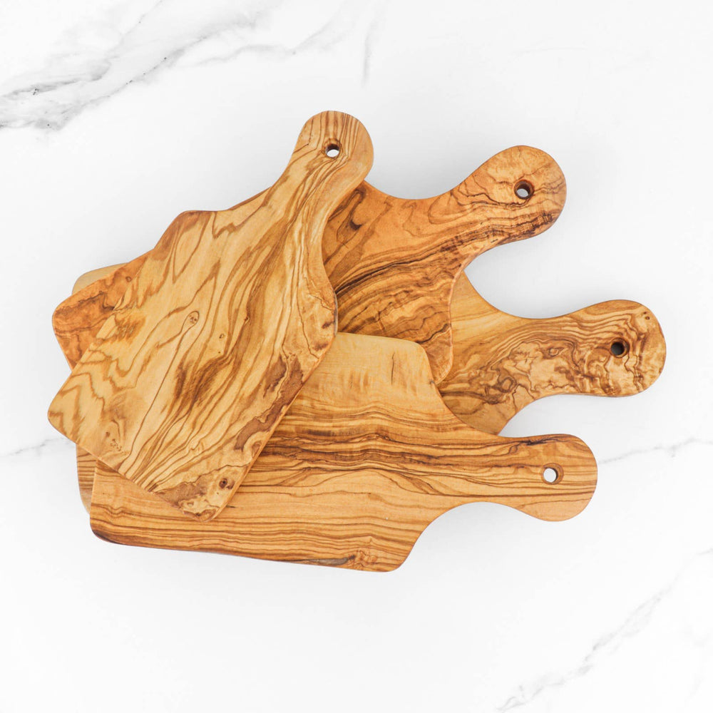 
                  
                    Rectangular Olive Wood Cutting Board with Handle: 23 × 10.5 cm (9" × 4.1")
                  
                