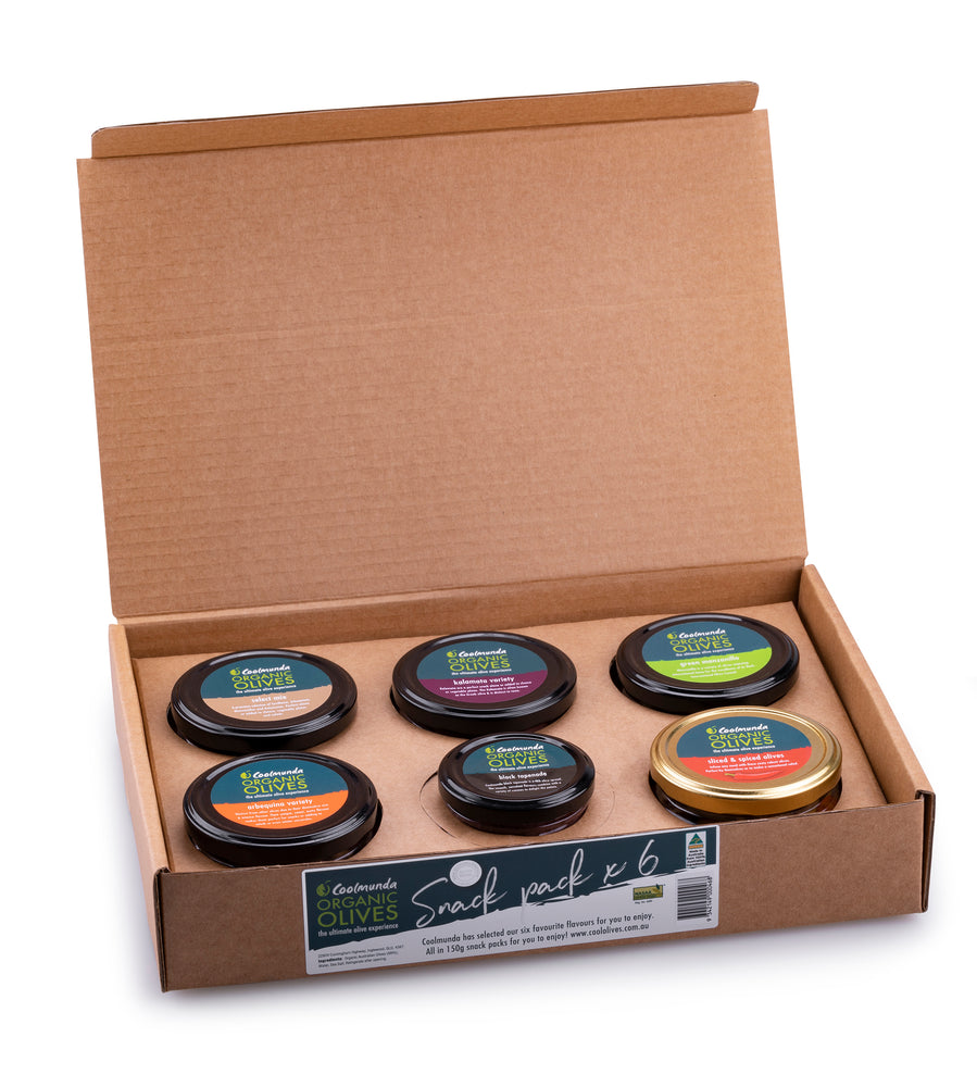 Coolmunda Organic Olives Snack Pack x 6 Gift Box